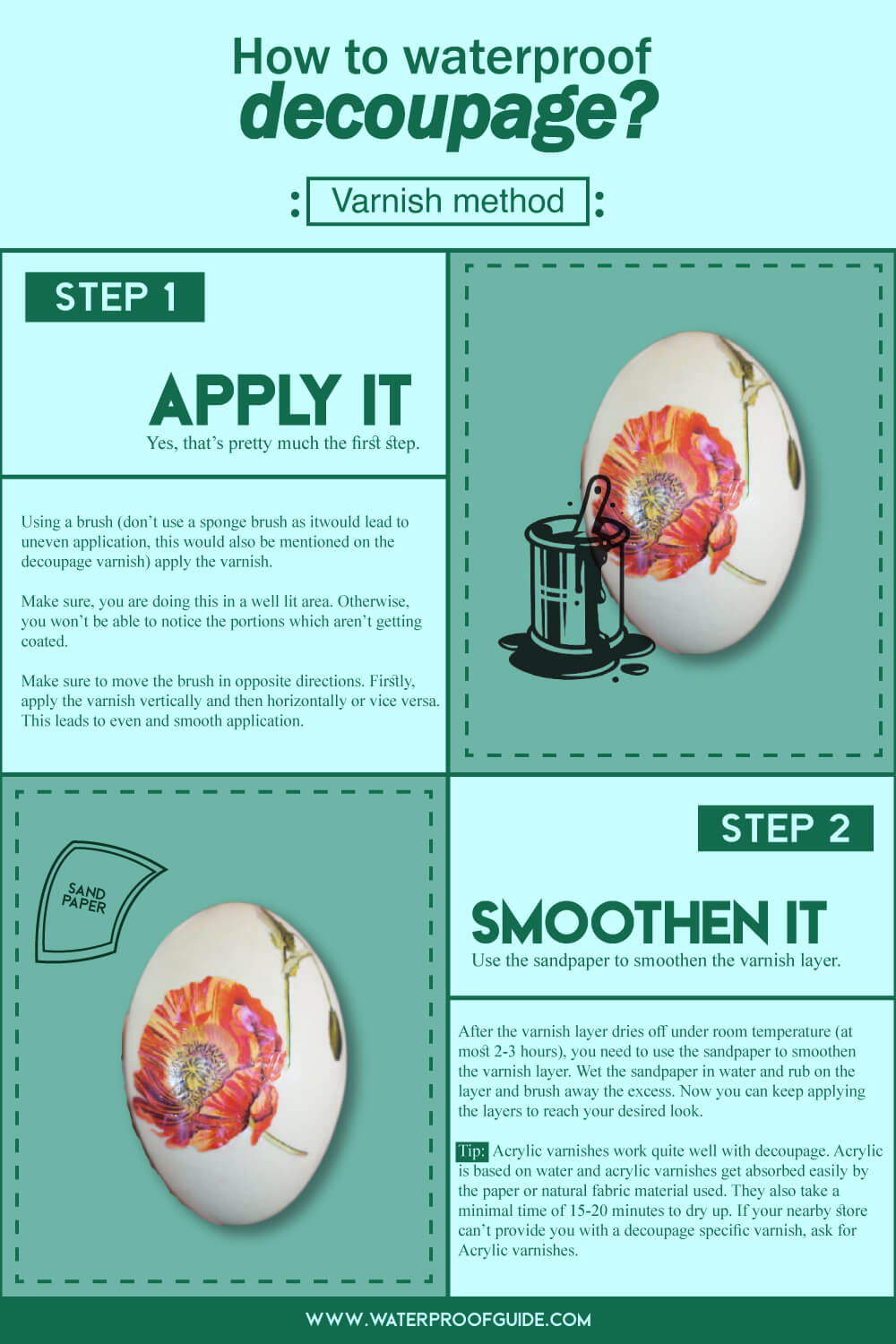 How To Make Decoupage Waterproof Using Varnish and Shellac?