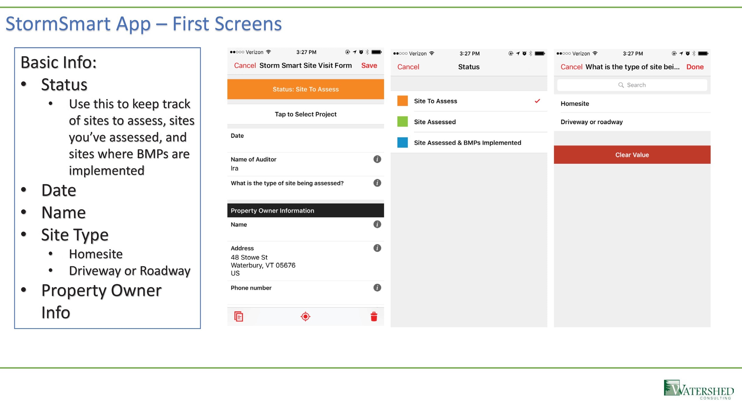 Data Collection App for StormSmart Properties in the Mad River Valley Watershed Consulting