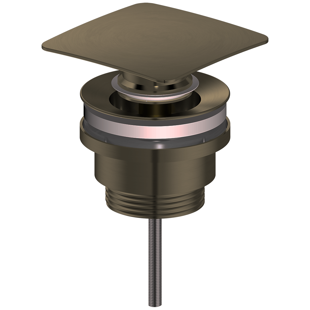 Rose Gold Brushed Brass Square Basin Waste