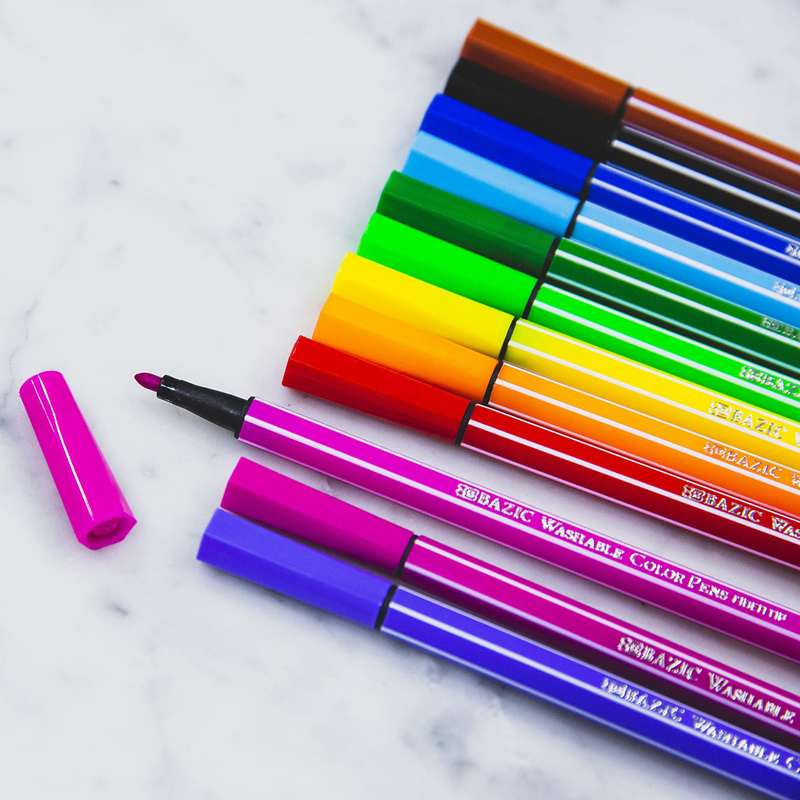 Fiber Tip Pen Washable Pens Colors 24count *minimum order 6 units