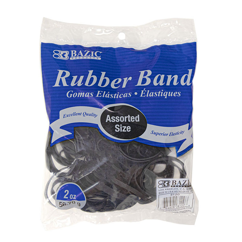 2 oz. Mix Sizes and ALL BLACK Rubber Bands 56.70g *min order 6 units