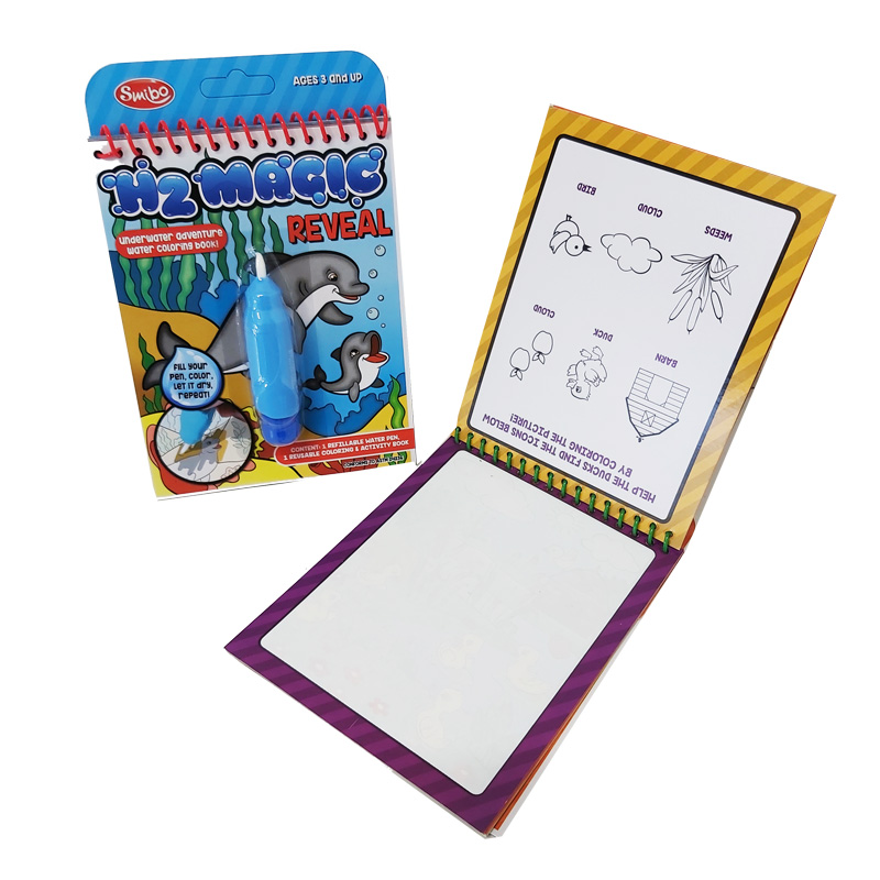 Water Coloring Book, Portable Magic Water Reveal.