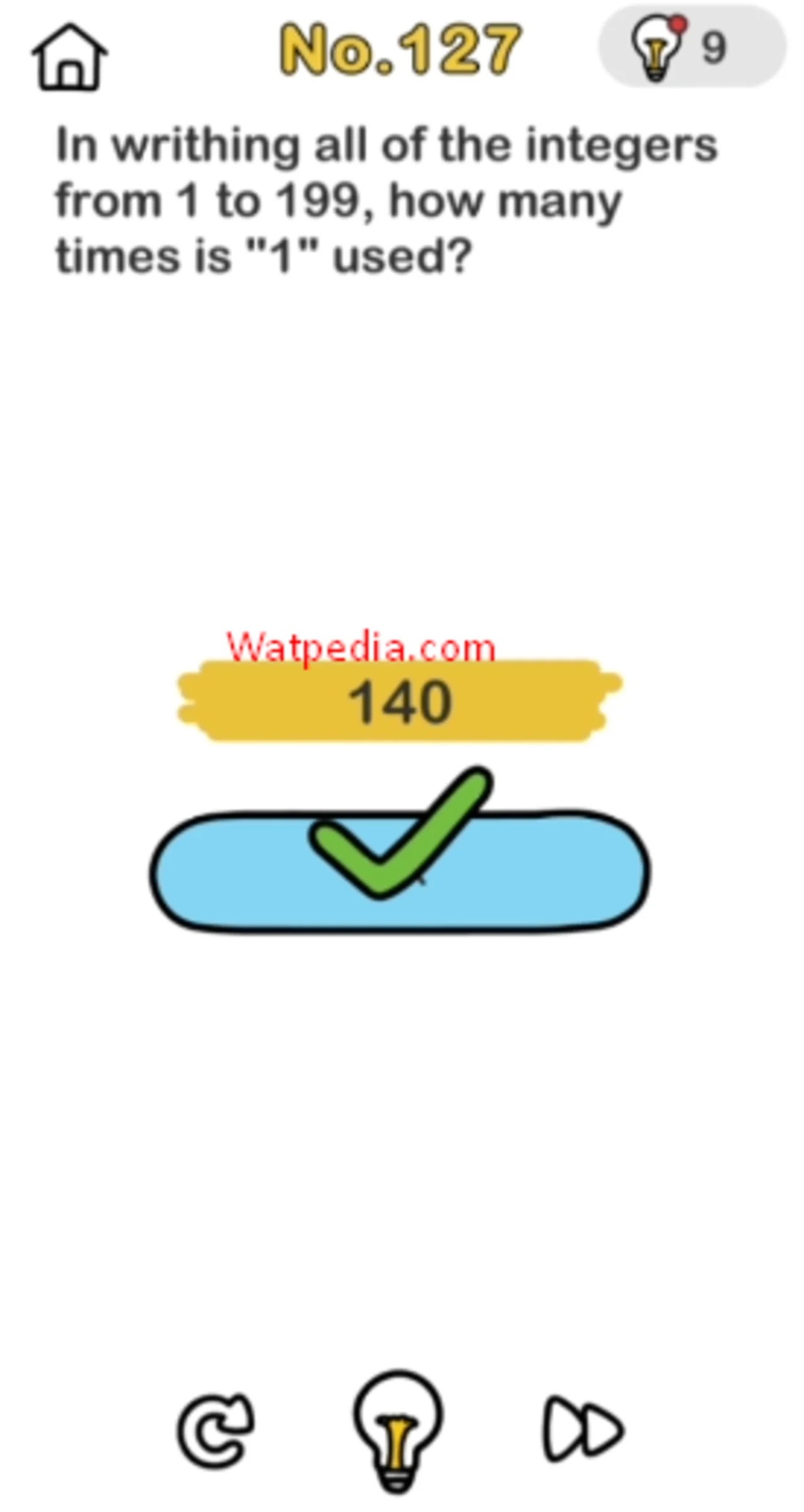 BRAIN OUT Level 127 IN WRITING ALL THE INTEGER HOW MANY TIMES 1 USED ️ ️ ️