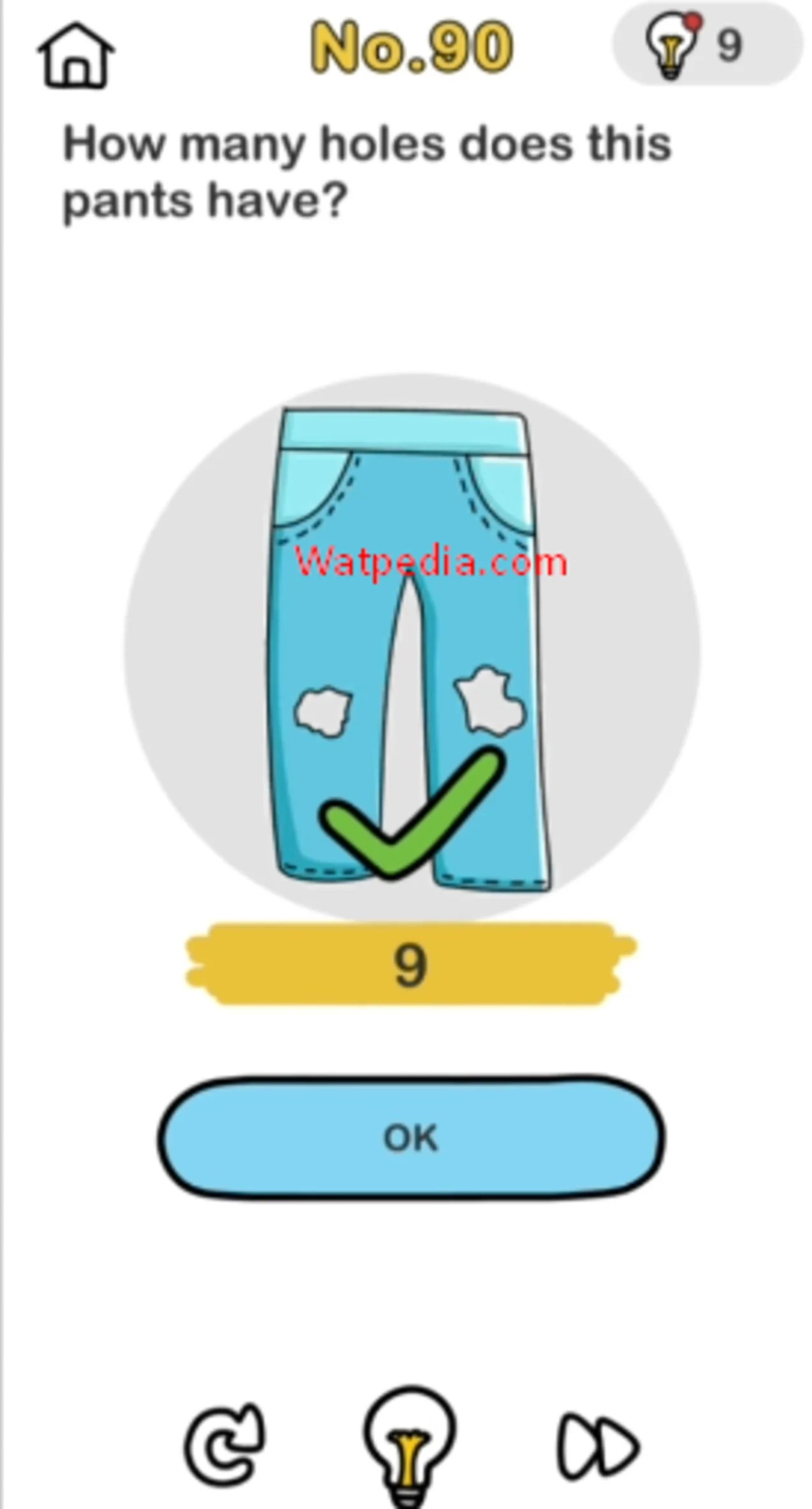 BRAIN OUT Level 90 HOW MANY HOLES DOES THIS PANTS HAVE ️ ️ ️