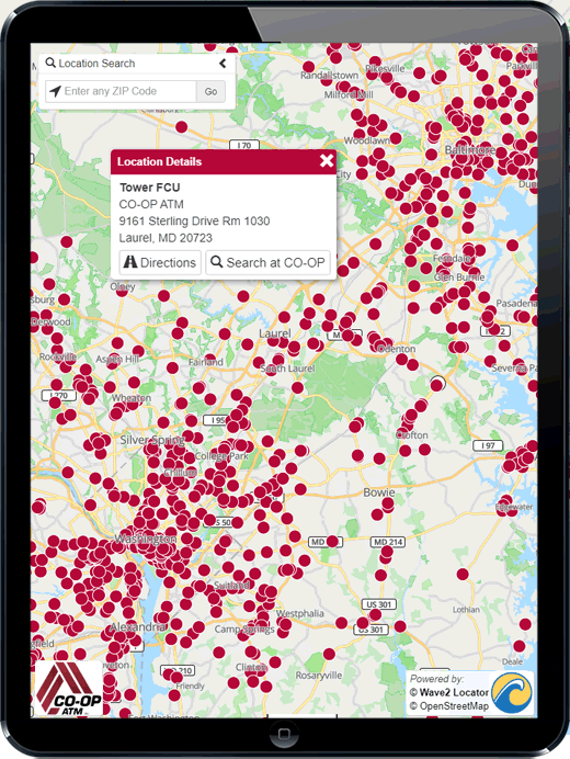 FREE COOP ATM and Shared Branch Locator Widgets Wave2 ATM and Branch