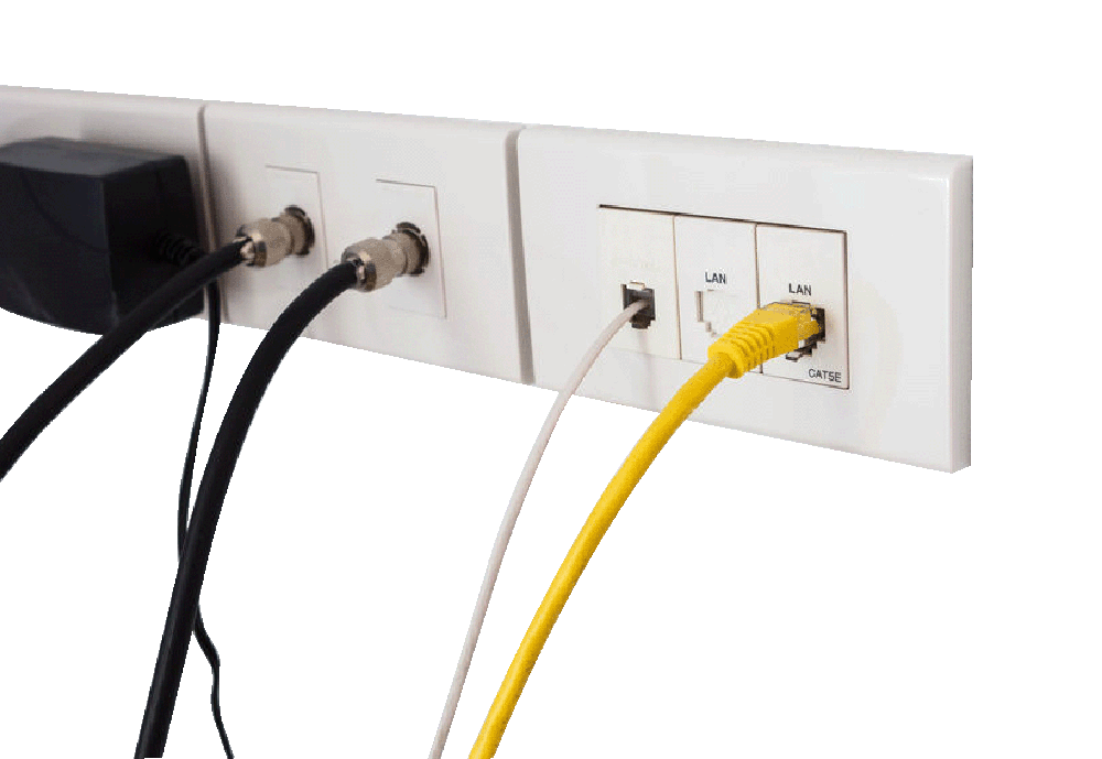 Hard wired home network Cat6 connection points