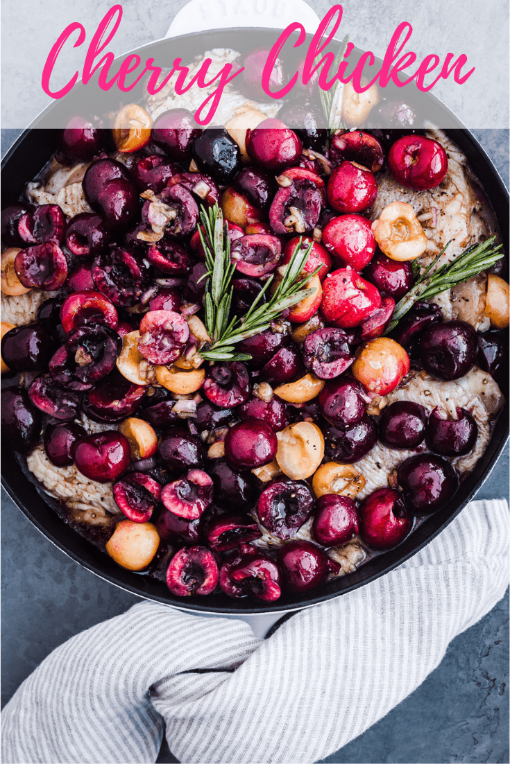 Oven Roasted Cherry Chicken with Rosemary Waves in the Kitchen
