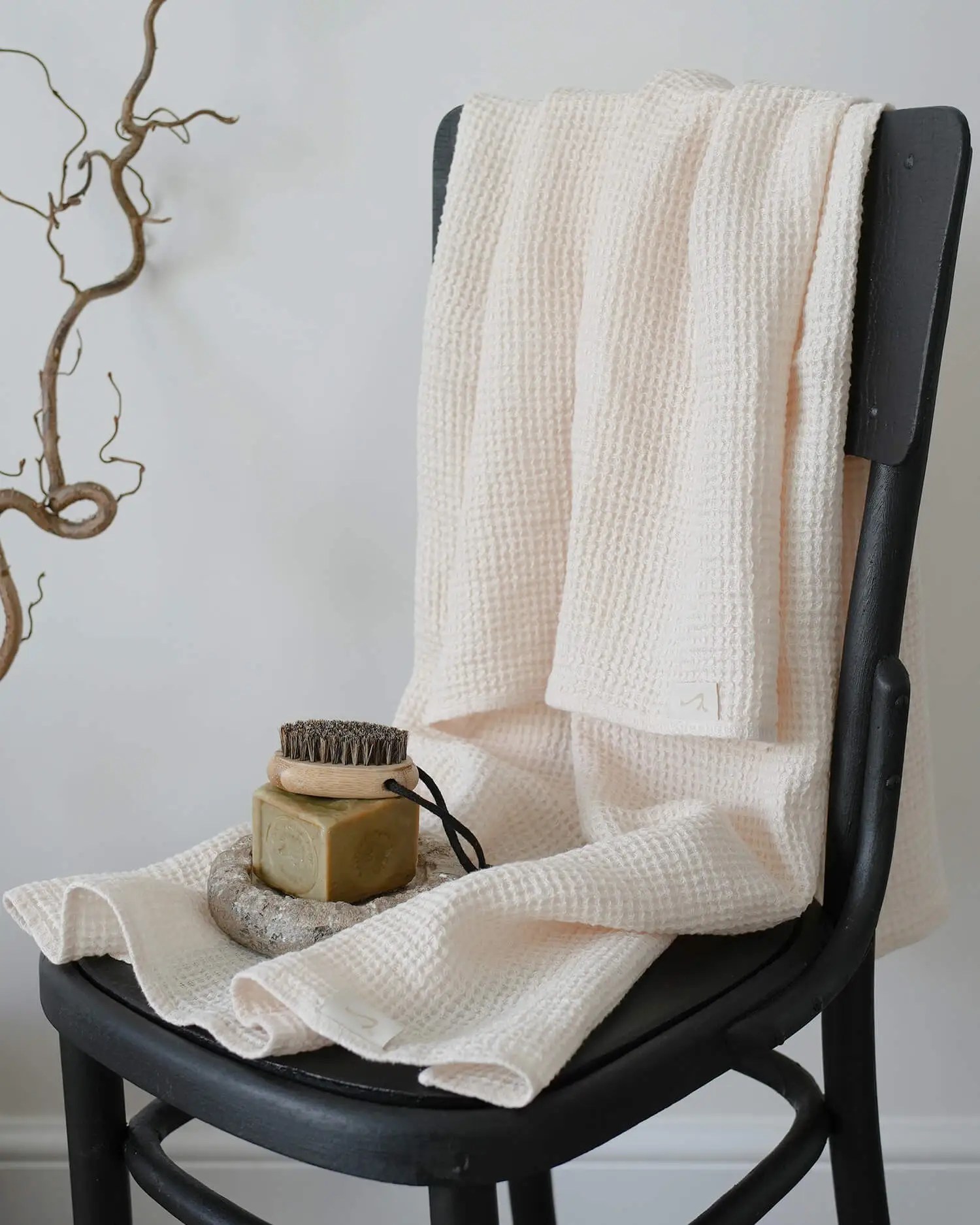 Waffle Linen Bath Sheet Wavy Linen