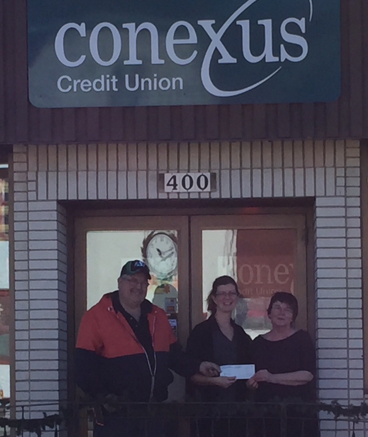Conexus Credit Union donates 5000 to Town Hall Project. Wawota