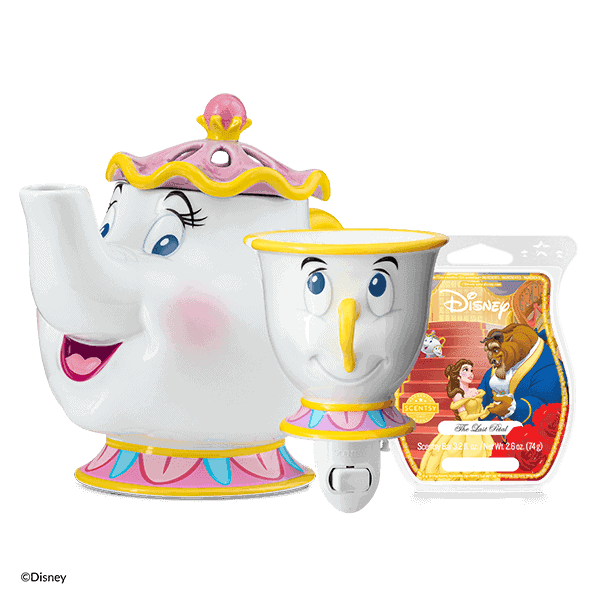 Scentsy Beauty And The Beast Mrs. Potts And Chip Warmer And Wall Mini