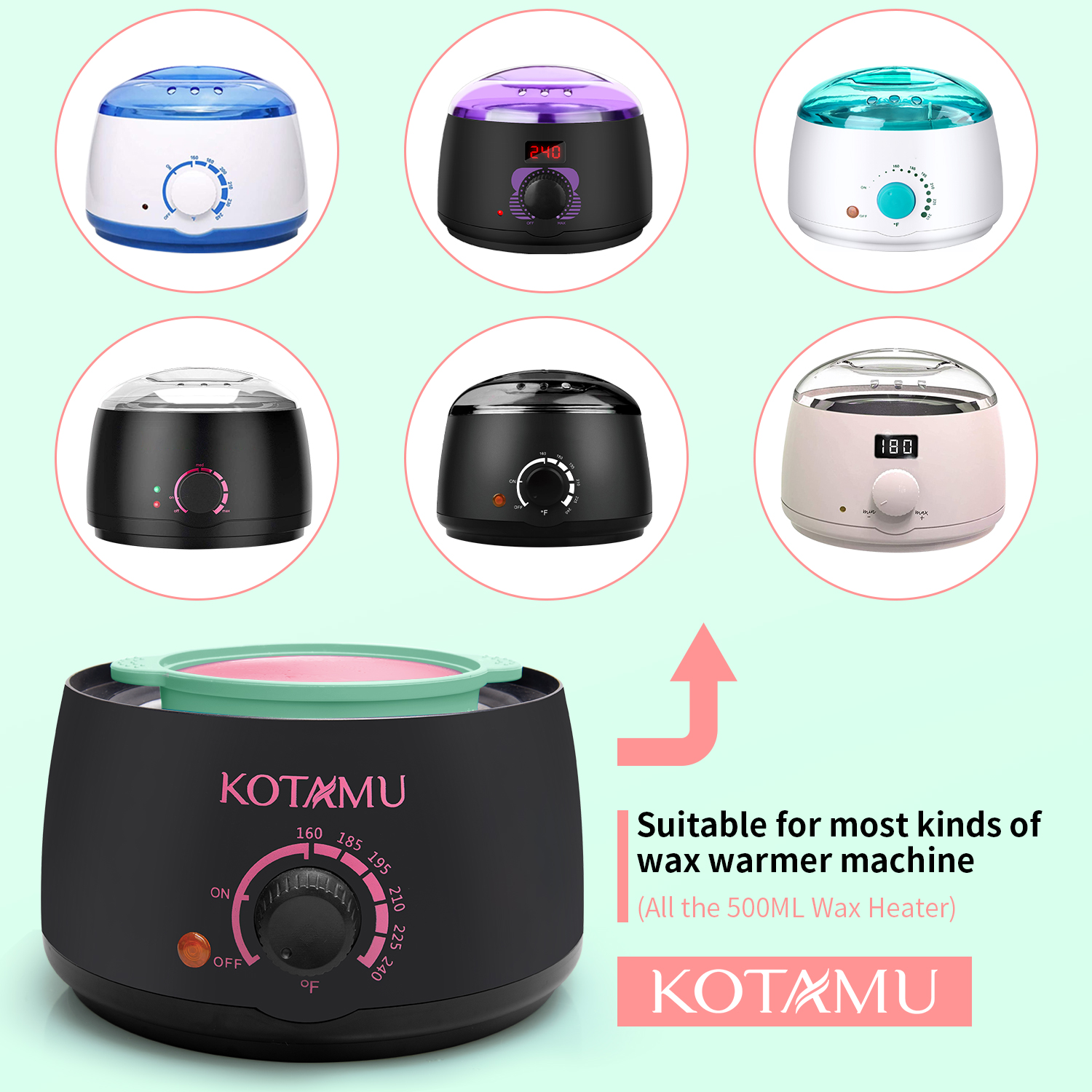 Replacement Wax Pot, KOTAMU Removable Silicone Waxing Pot Home Hair
