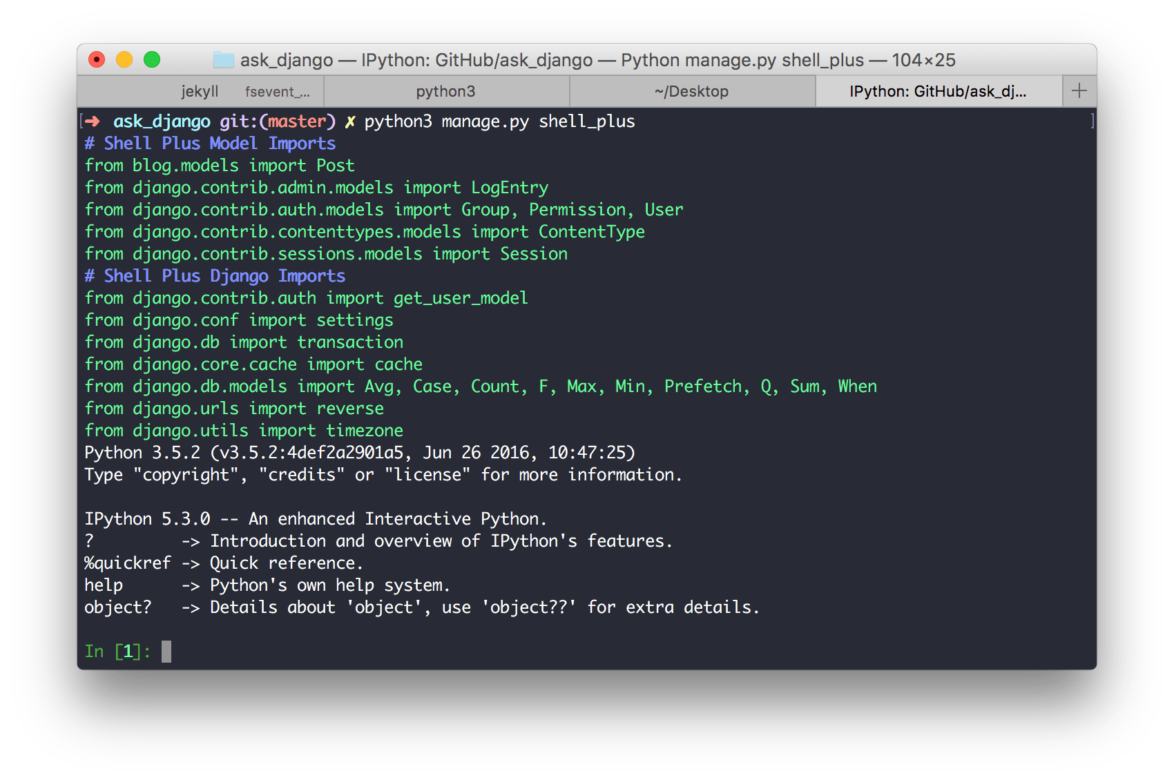 Django 기본 06 shell, Jupyter Notebook, ipython · 초보몽키의 개발공부로그