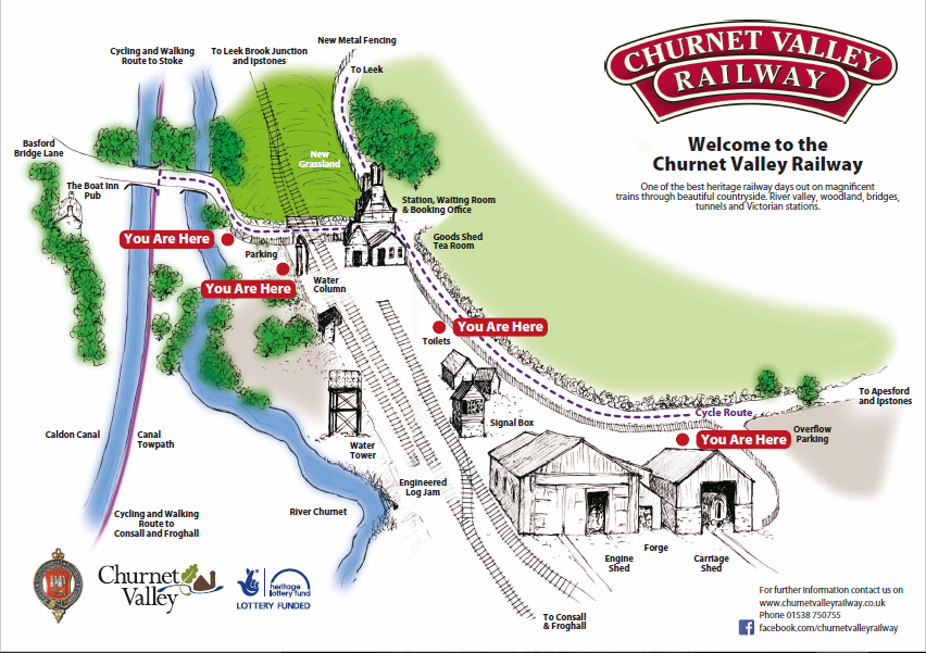 Signage for Valley Railway Waymark