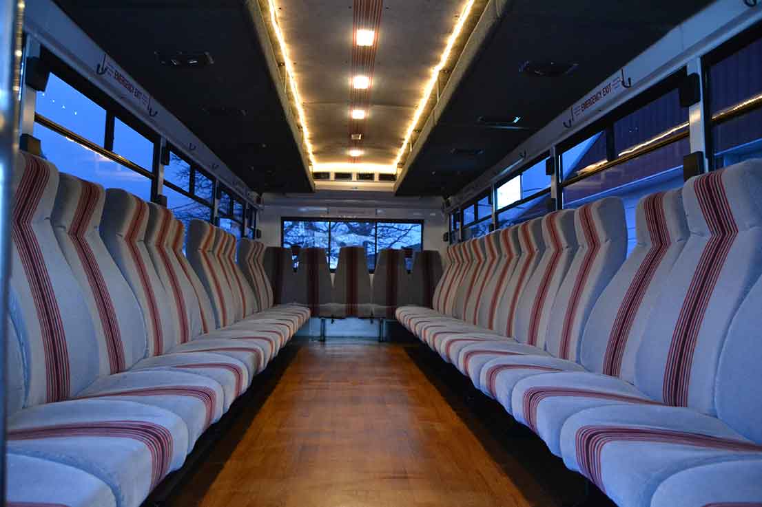 31 PASSENGER LIMO BUS WHITE Wayne Ace Bus & Limo Rentals