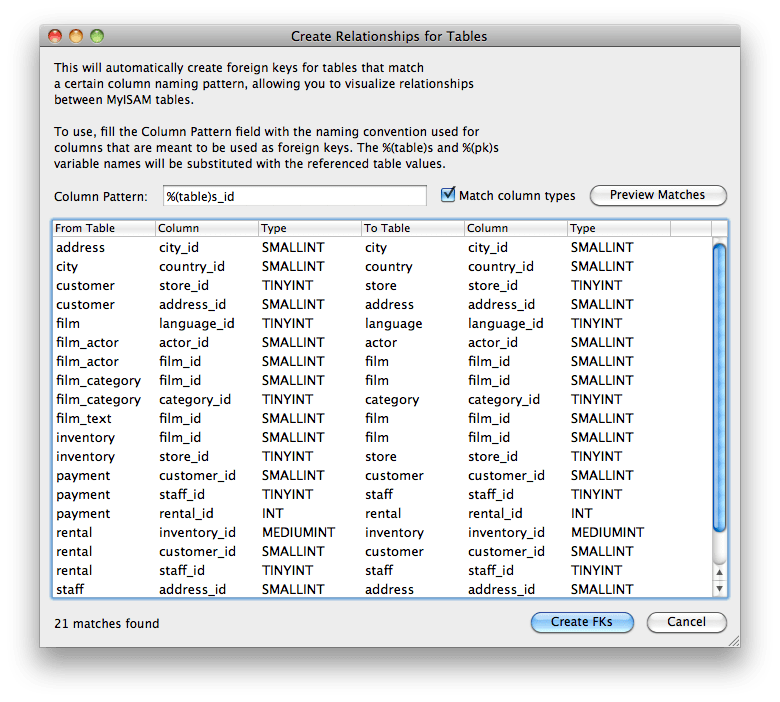 MySQL MySQL Workbench Plugin AutoCreate Foreign Keys