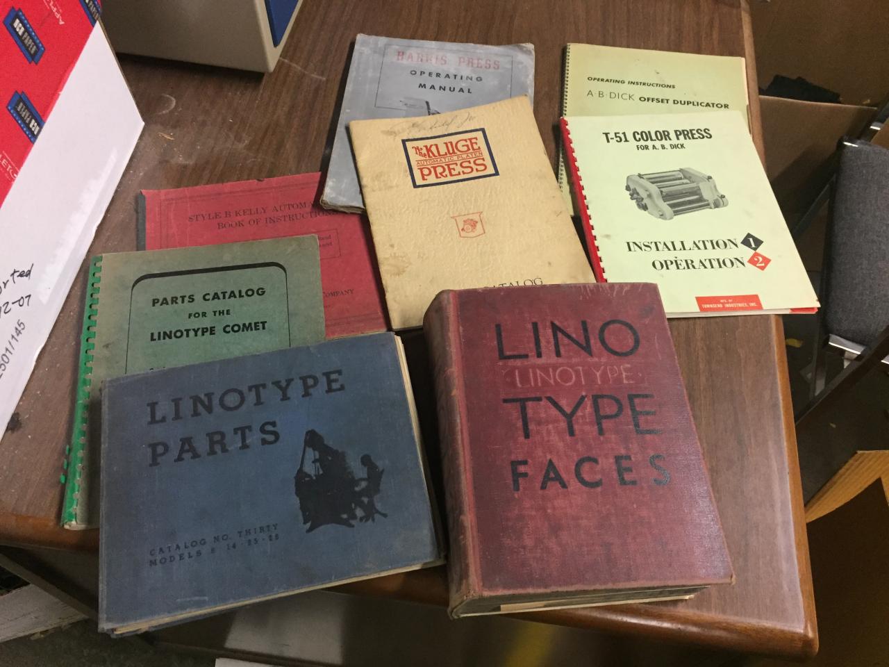 Lot 35 Old Printing Books and Manuals Heidelberg Windmills, Kluge