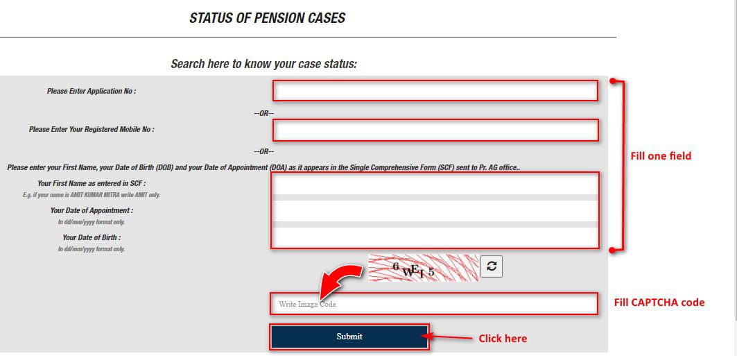 WB Pension Status Check for West Bengal agwb.cag.gov.in AG Bengal