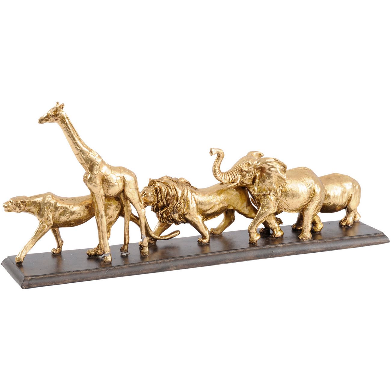 Safari Wild Animals Sculpture in Gold Resin WBR Interiors