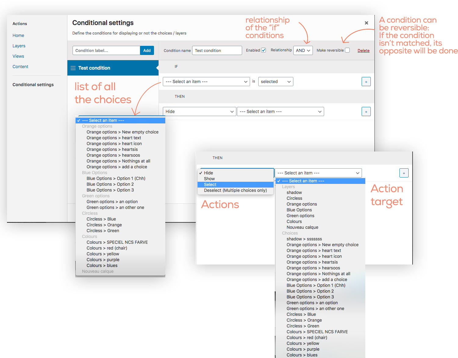 Conditional logic Product Configurator for