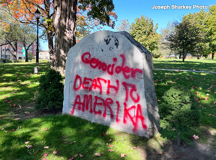 Columbus Monument Vandalized for Fifth Time WCAC