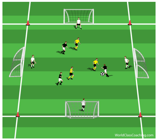 Four Goal Game with Goalkeepers WORLD CLASS COACHING Training Center