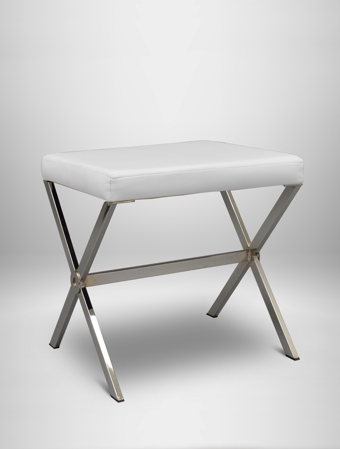 Nordic White Leather Stool West Coast Event Productions, Inc.