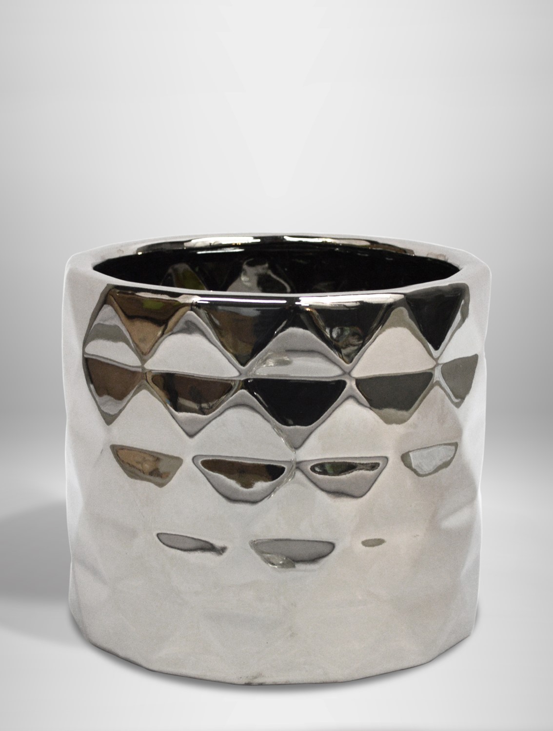 Studded Silver Vase West Coast Event Productions, Inc.