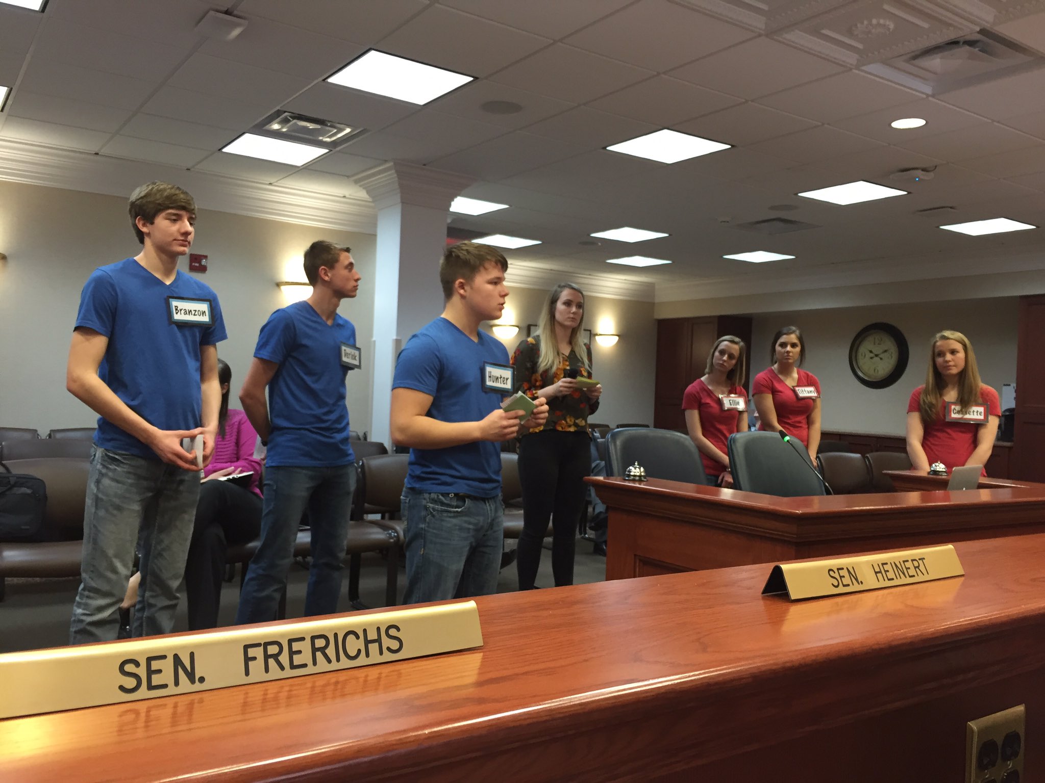 Ag Issues Team Presents to Legislature West Central FFA Chapter
