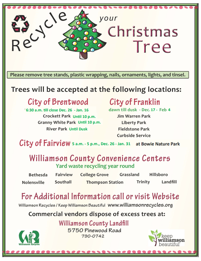 When Is The Brentwood Library Christmas Tree Lighting In 2022 Information About Recycling Your Christmas Tree | Williamson County Public Library System Blog