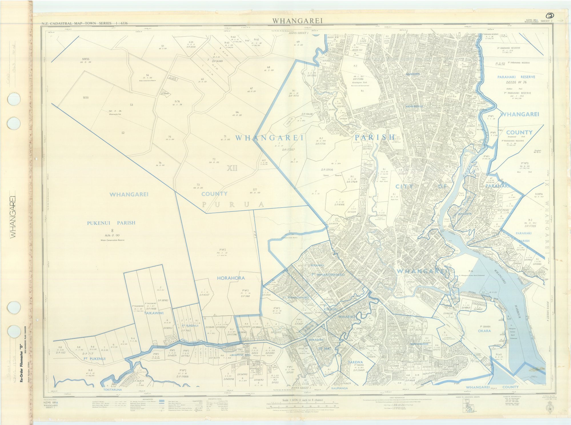 Whangarei N.Z. cadastral map town series Northland Room Digital