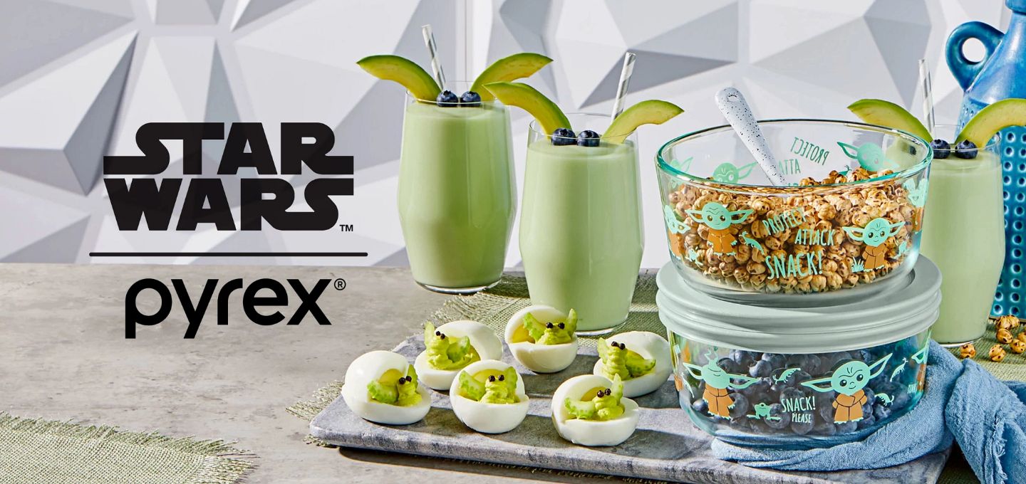 SHOP New "Star Wars" Baby Yoda Snack Containers by Pyrex Now Available