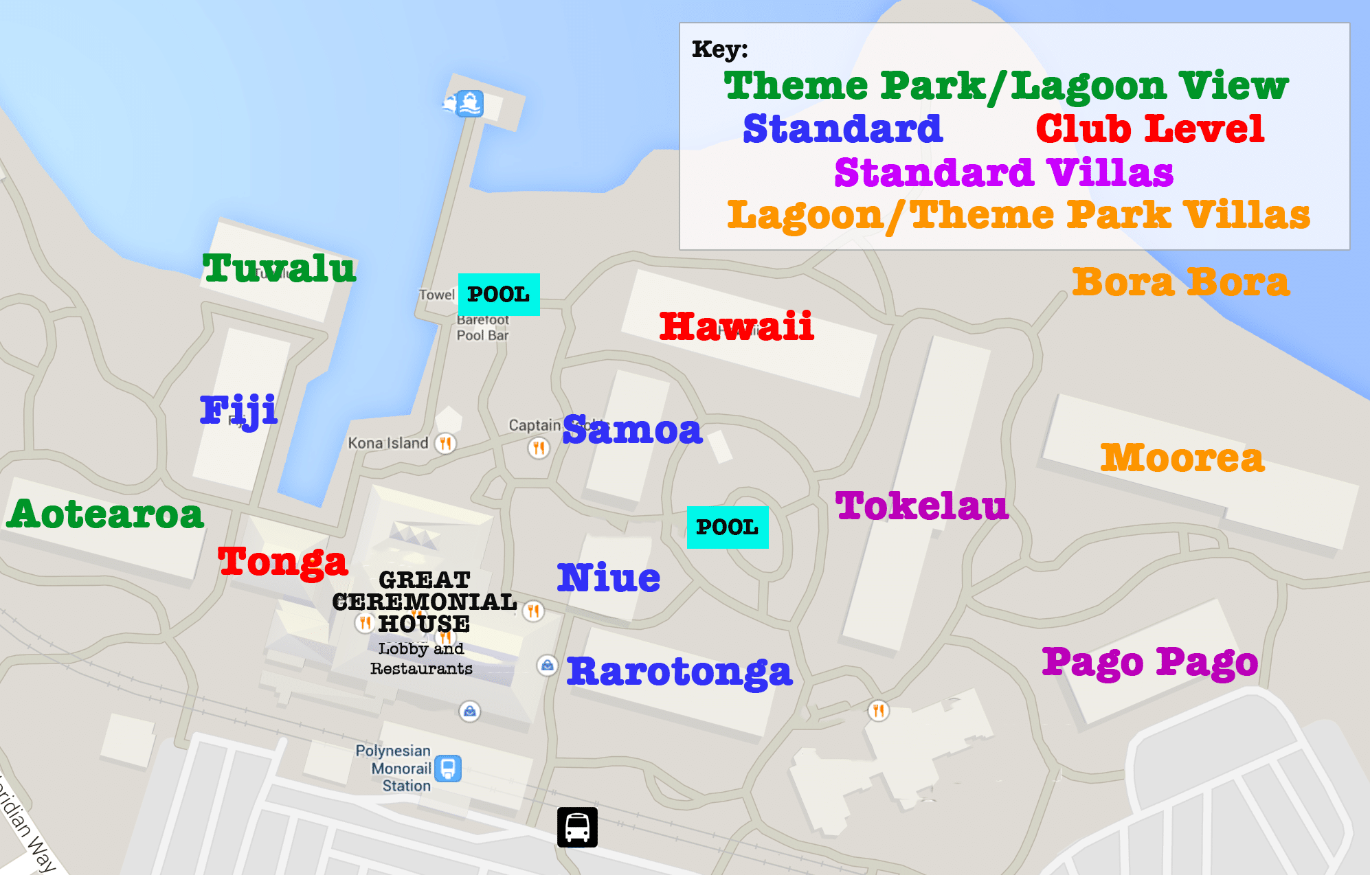Disney Polynesian Resort Map Polynesian Village Resort (Map, How To Navigate, Room Layouts)