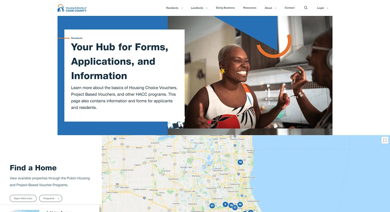 Housing Authority of Cook County site Redesign  Excellence Awards