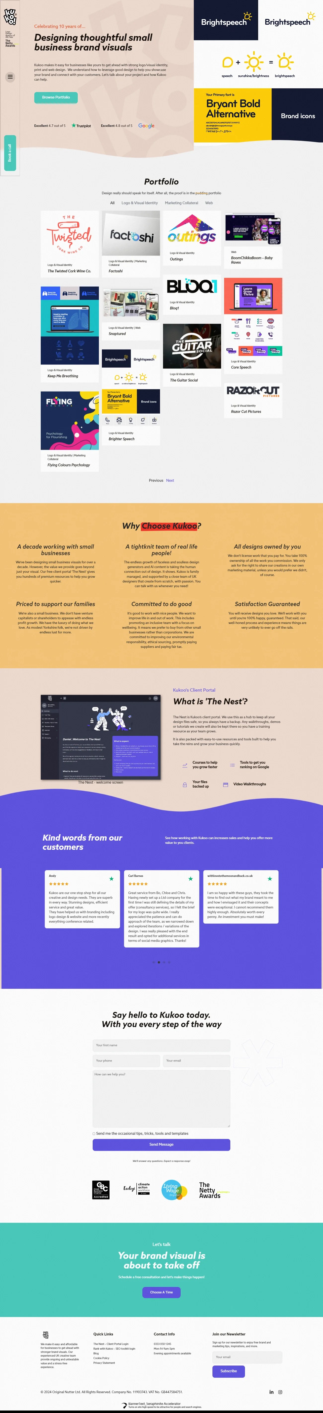 Kukoo's Own site Redesign to Celebrate 10 years  Excellence Awards