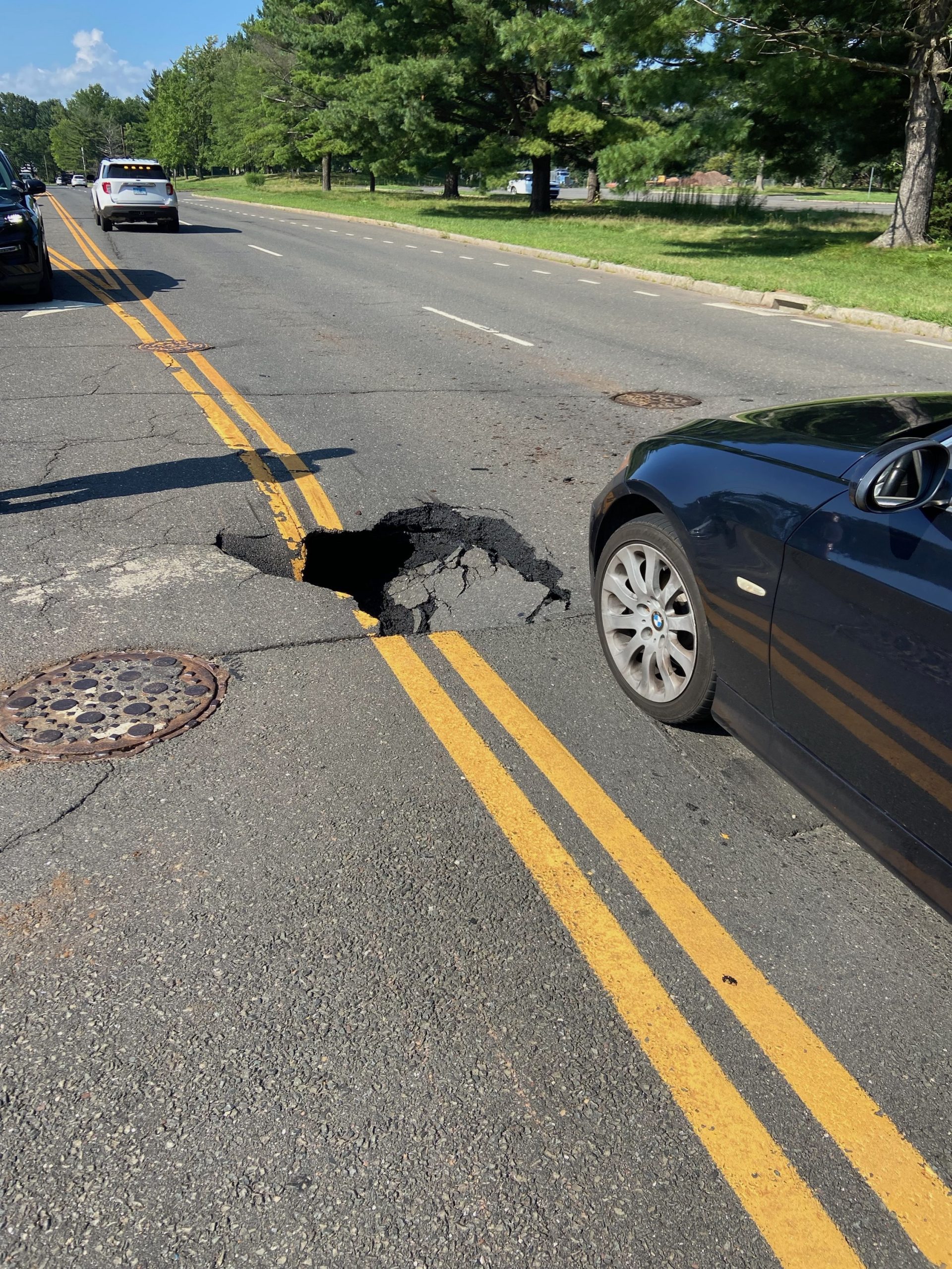 Sinkhole Leads to Lane Closures on Trout Brook Drive in West Hartford