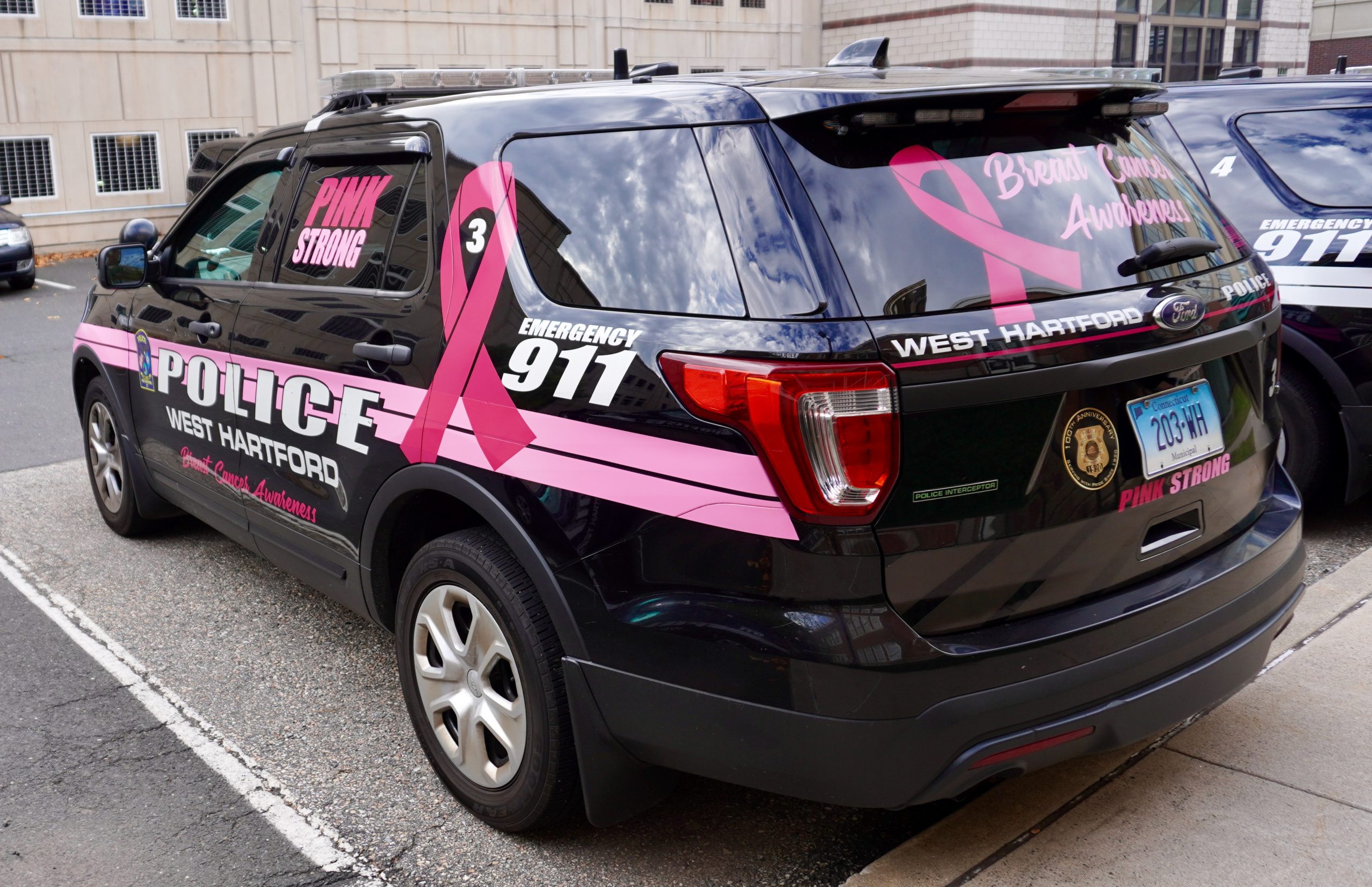 West Hartford Turns Patrol SUV Pink for Breast Cancer Awareness WeHa