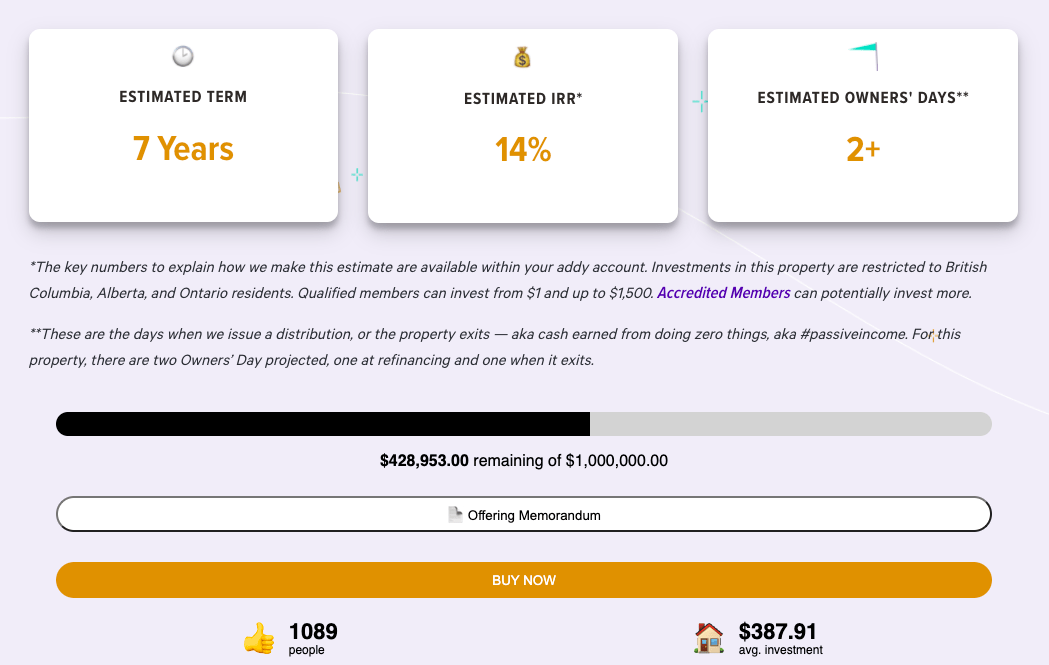 Addy Invest Review 2024 Canadian Real Estate For Only 1