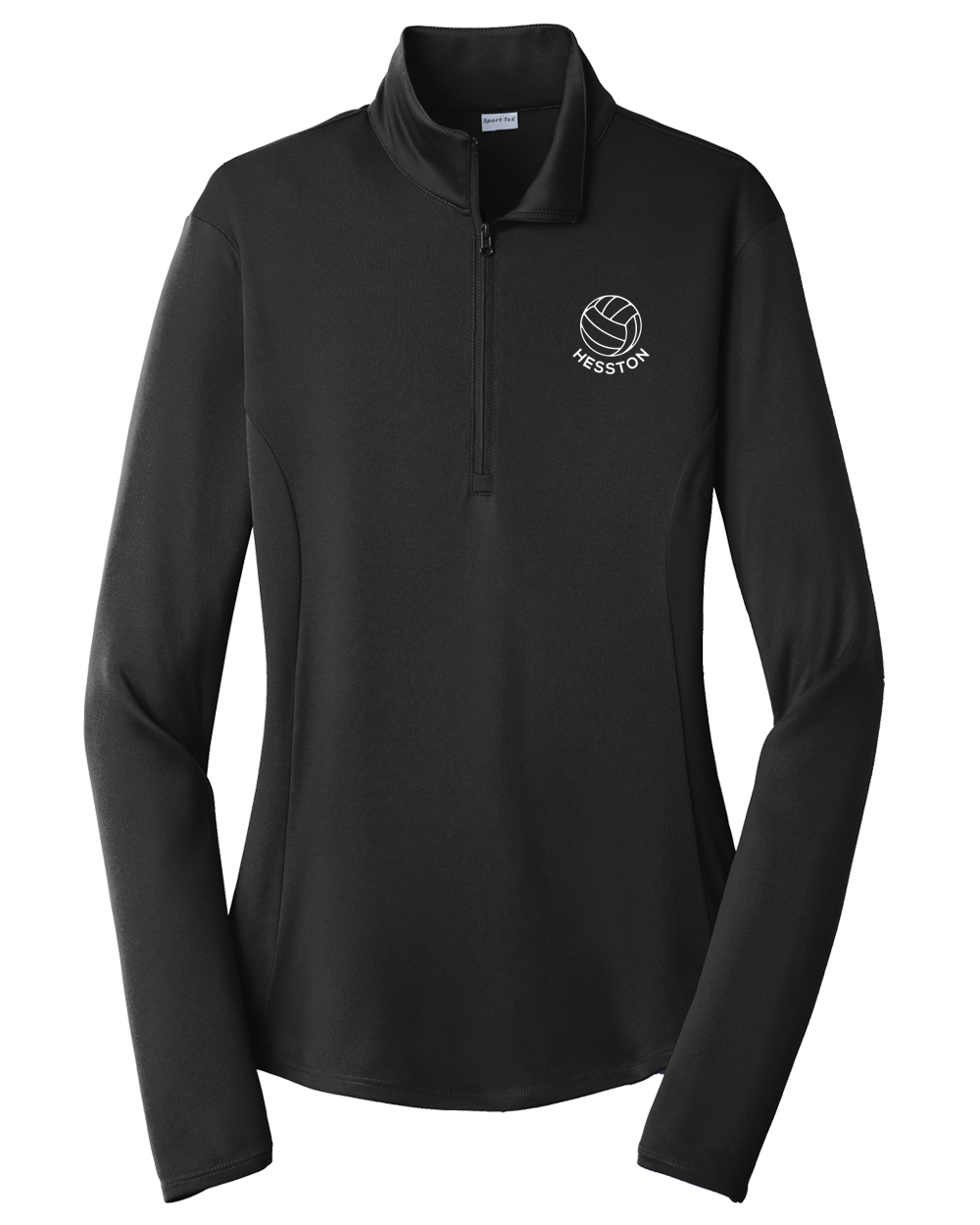 Hesston High School Volleyball Black 1/4 Zip Pullover Atomic