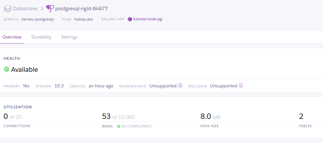 Deploy Node.js with PostgreSQL to Heroku using Addons