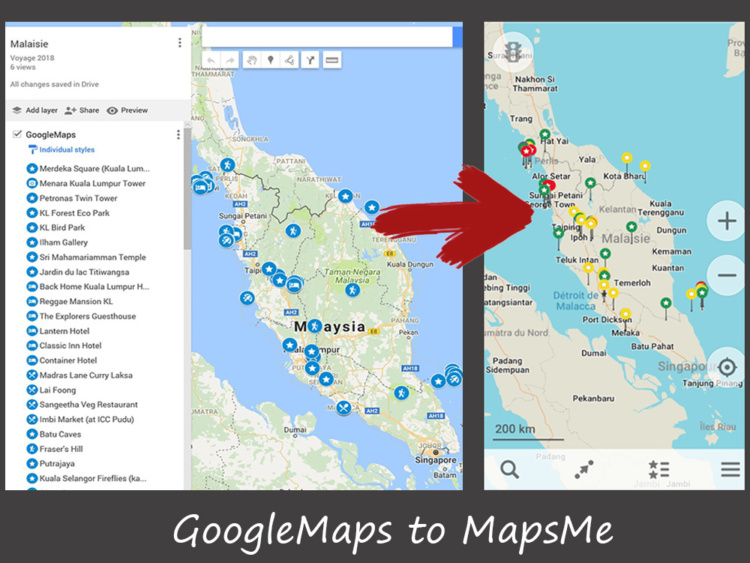Exporter une carte GoogleMaps dans MapsMe We Are Not Hippies