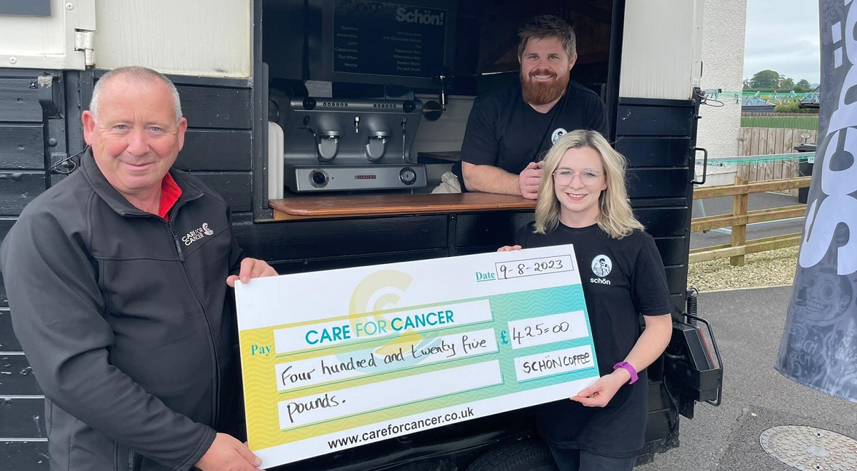 Mobile coffee van makes generous donation to Omagh cancer charity We Are Tyrone