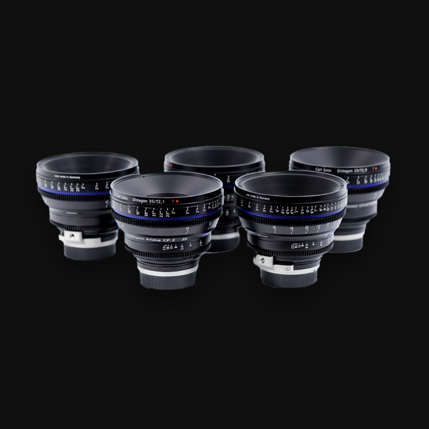 Zeiss CP2 Lens Set 25, 35, 50, 85, (100 OPT.) EF Mount Yellow Cactus