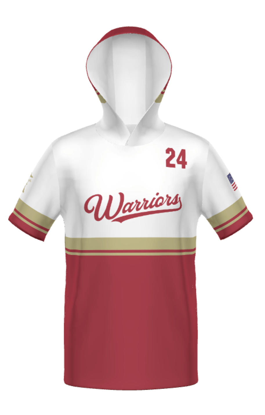 Warriors Sublimated Short Sleeve Hoodie Youth Loudly
