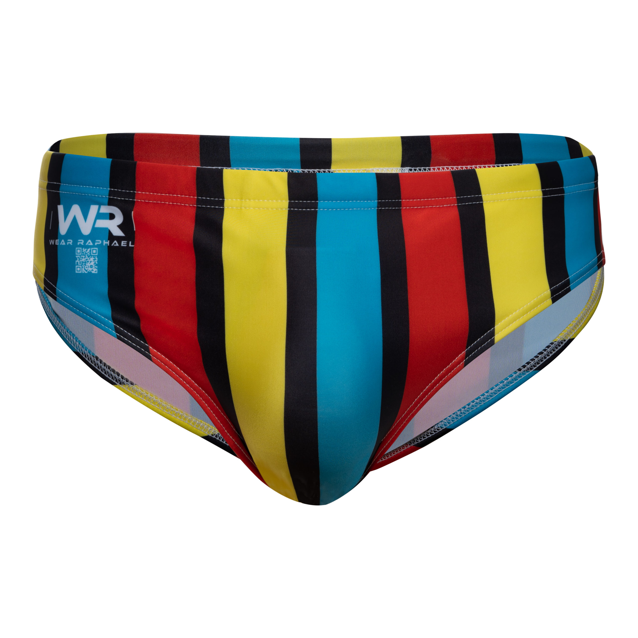 WR30 Retro striped mens swim briefs enhancing foam padd solution