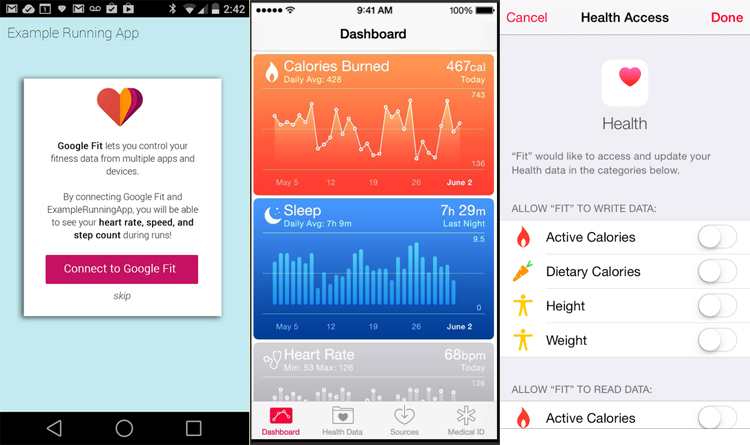 googlefitapplehealthkitscreens Wear Tested Quick and precise