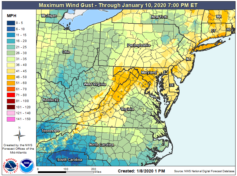 Gusty Winds Blow into Northeast