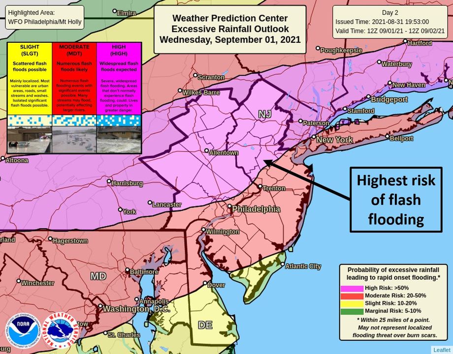 Major Floods & Tornadoes Likely in Mid Atlantic Tomorrow