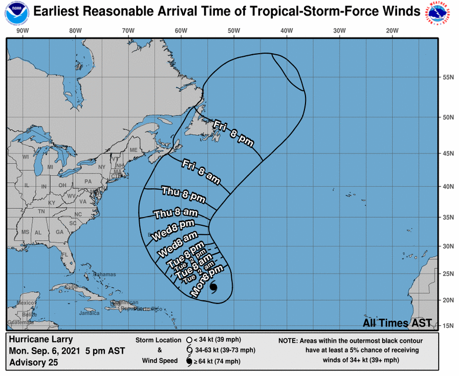 Major Hurricane Larry Spins in Atlantic; Sending Dangerous Surf to U.S.