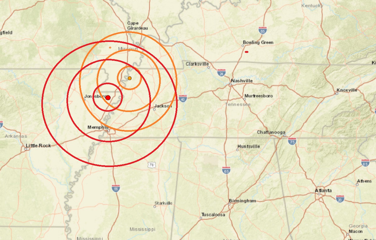 Pair of Earthquakes Rattle Arkansas and Tennessee Today, Within New