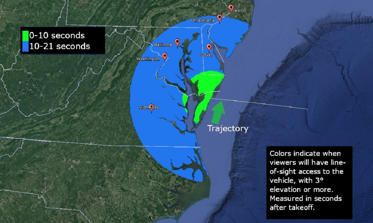 Rocket Launch to be Visible in Portions of New Jersey, Maryland